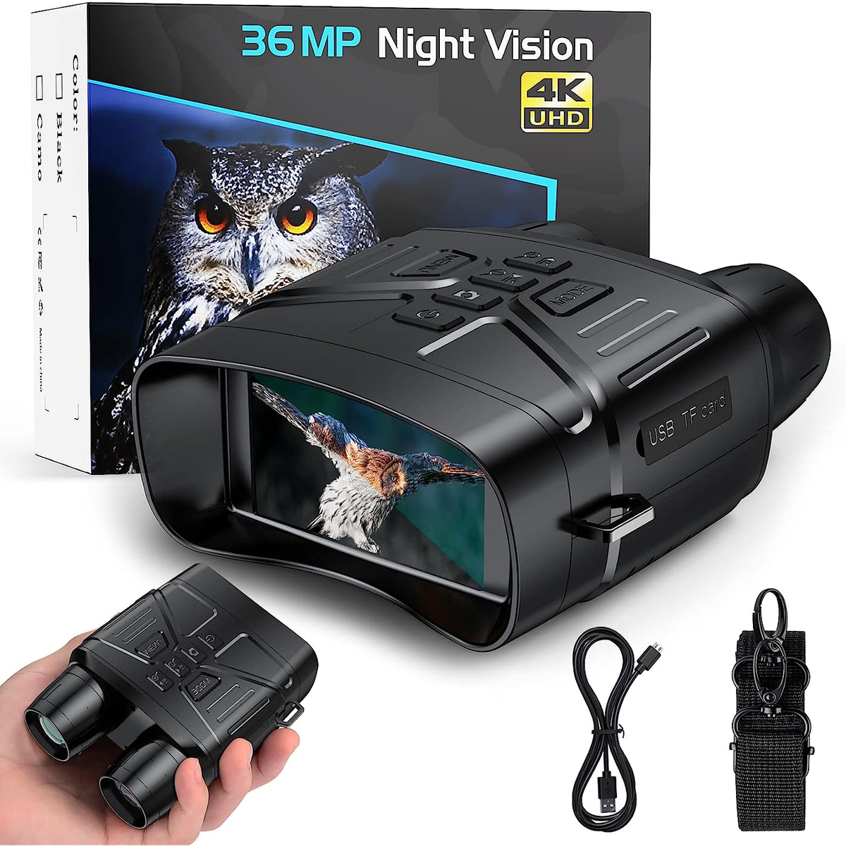 Night Vision Binoculars with 5x Zoom and 656 Feet Range