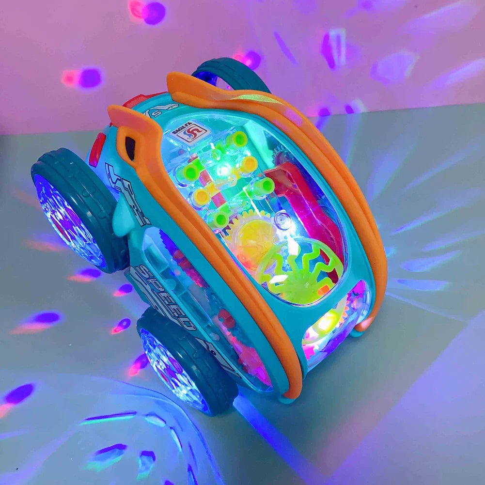 Glowing Somersault Stunt Car with Flashing LED Lights and Rechargeable Battery