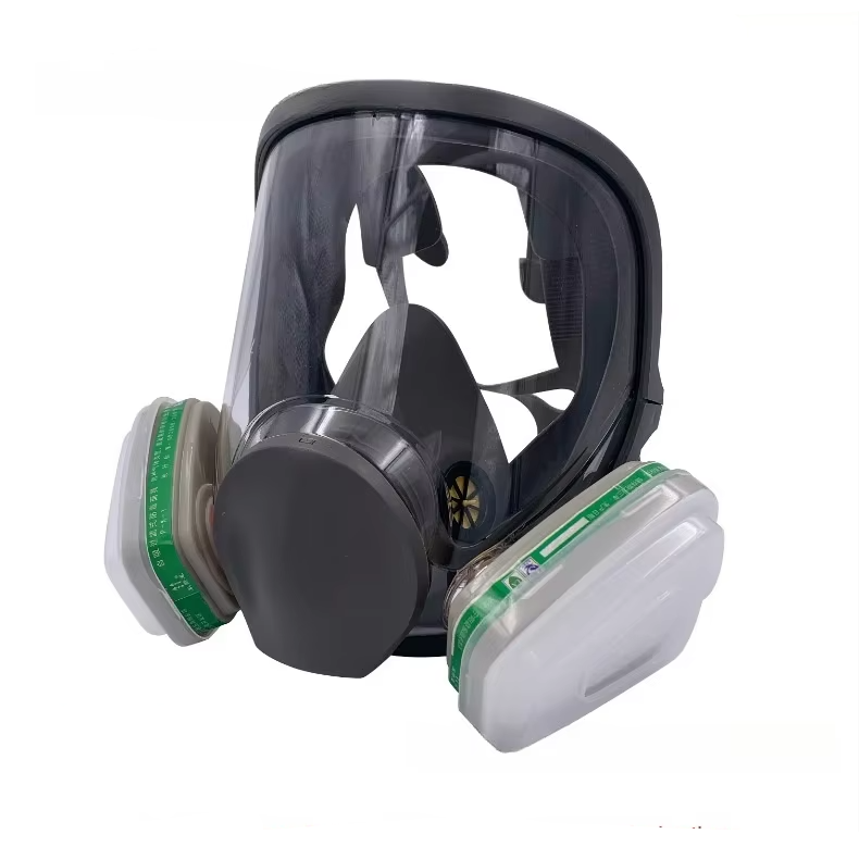 Full Face Respirator Mask with Anti-Fog Lens and Replaceable Filter Cartridges