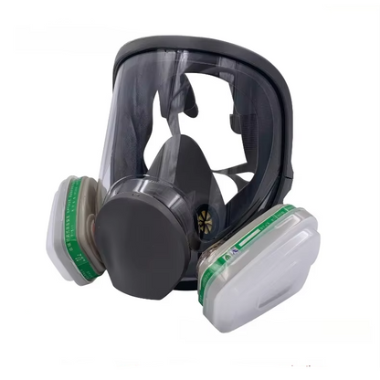 Full Face Respirator Mask with Anti-Fog Lens and Replaceable Filter Cartridges