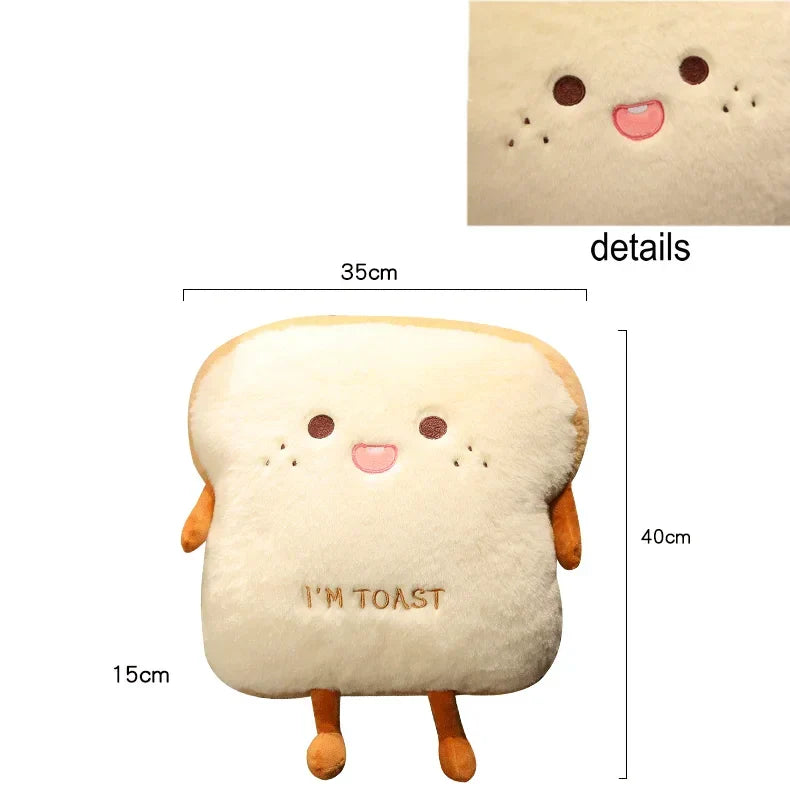 Toast Slice Hand Warmer Pillow with Built-In Pocket and Plush Fabric