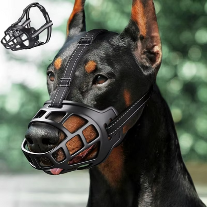 Breathable Dog Muzzle with Reflective Strip and Adjustable Strap