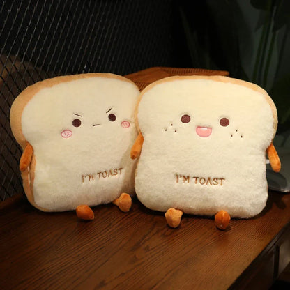 Toast Slice Hand Warmer Pillow with Built-In Pocket and Plush Fabric