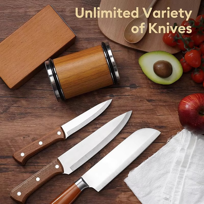 Magnetic Knife Sharpener with Adjustable Angle Guide