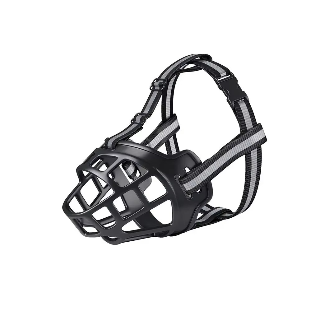 Breathable Dog Muzzle with Reflective Strip and Adjustable Strap