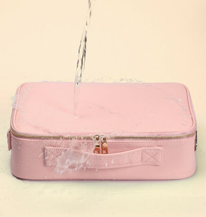 Makeup Organizer Case with Adjustable LED Mirror and Three Lighting Modes