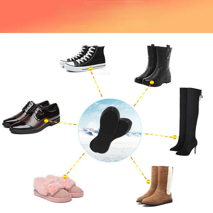 Trimmable Heated Insoles with Carbon Fiber Heating and Charging Cable for Winter Footwear