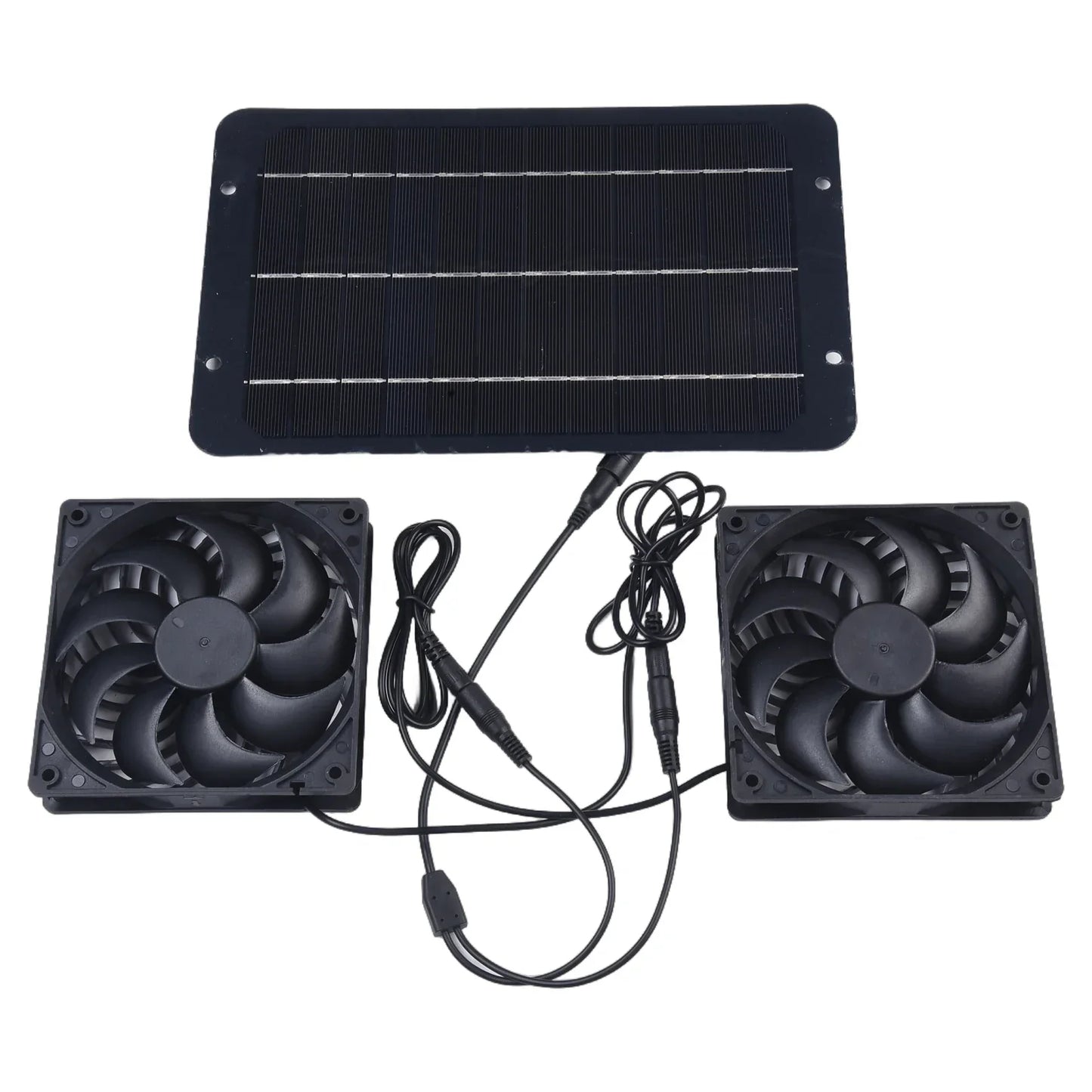 Solar Ventilation System with Dual Exhaust Fans and 10W Panel for Greenhouses