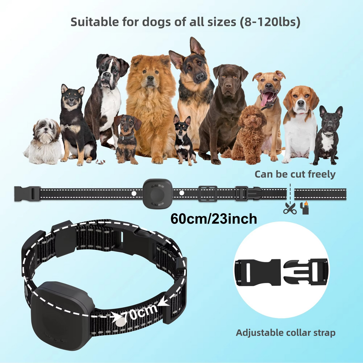 Wireless Dog Fence System with Rechargeable Collar and Three Correction Modes