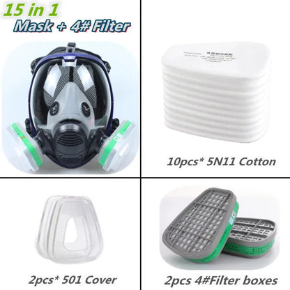 Full Face Respirator Mask with Silicone Seal and Anti-Fog Visor, 6000 Series Compatible