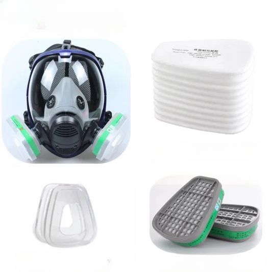 Full Face Respirator Mask with Silicone Seal and Anti-Fog Visor, 6000 Series Compatible