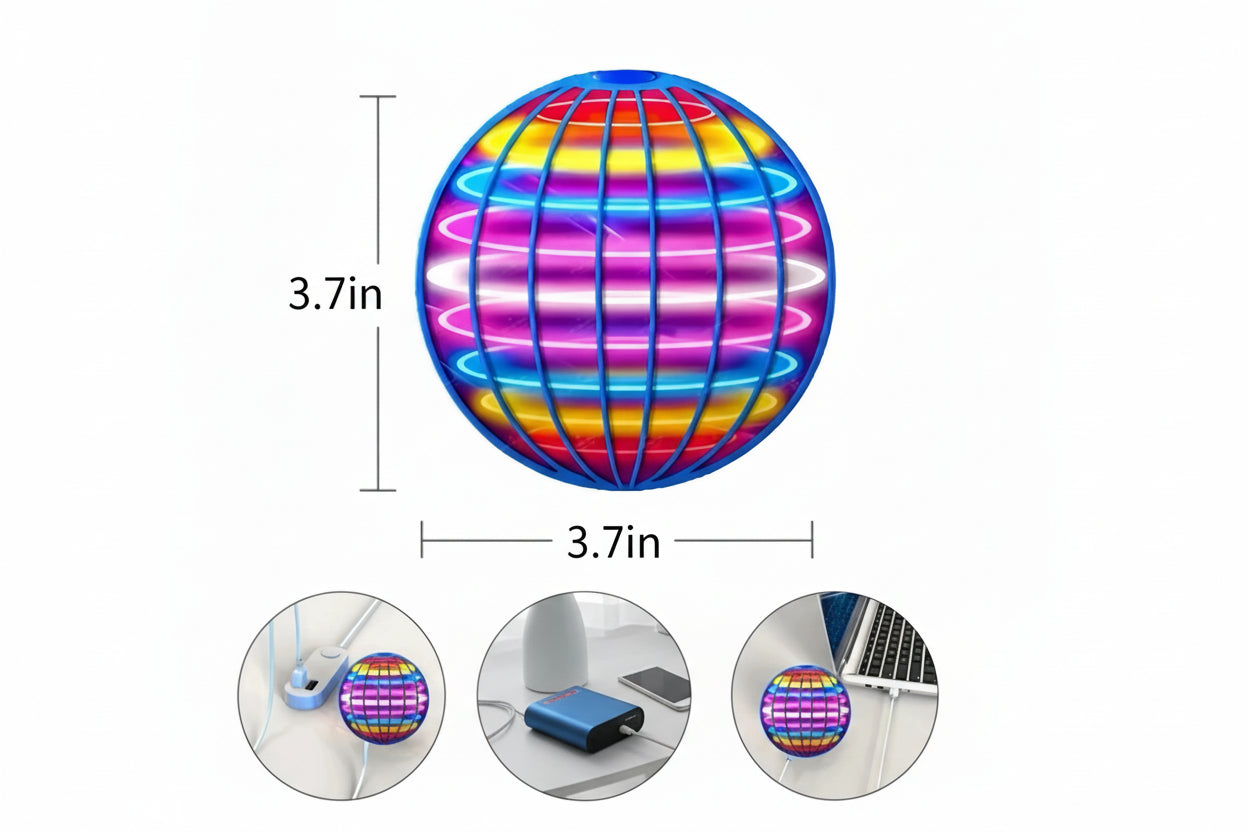 Hand-Controlled Flying Spinner with 360° Gyroscope and Multicolor LED Lights