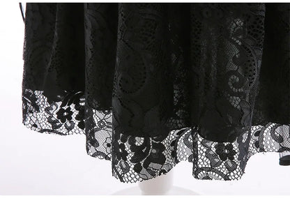 Girls Witch Queen Costume Dress with Lace Ruffles and Mid Calf Length