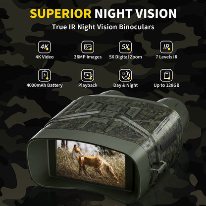Night Vision Binoculars with 5x Zoom and 656 Feet Range