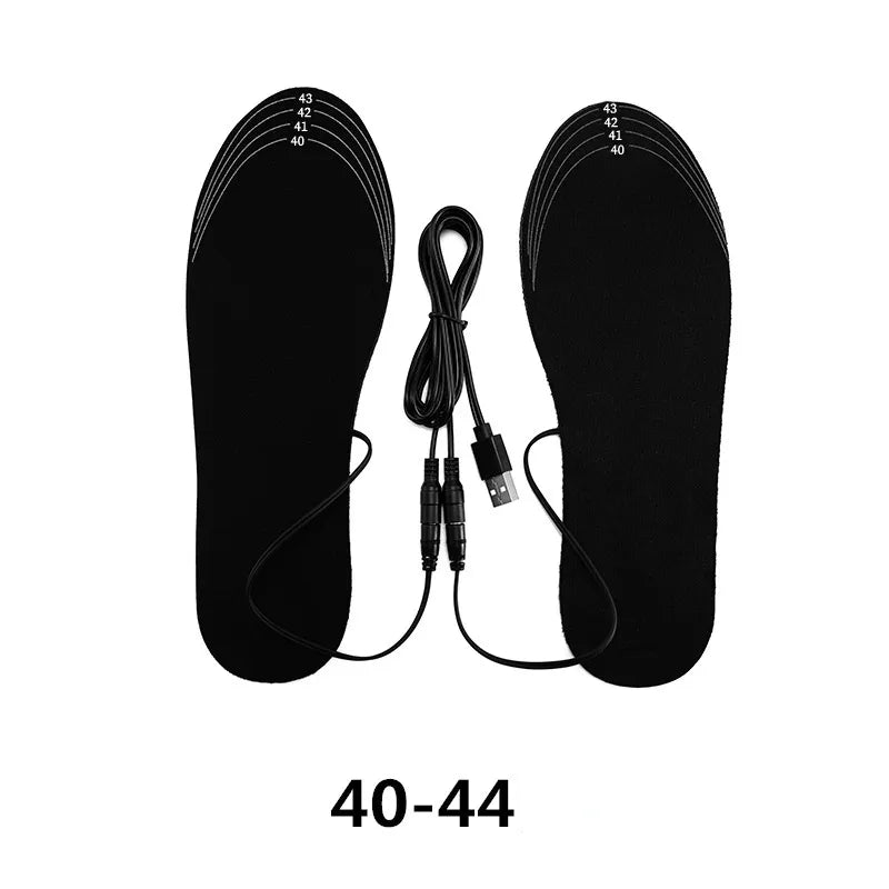 Trimmable Heated Insoles with Carbon Fiber Heating and Charging Cable for Winter Footwear