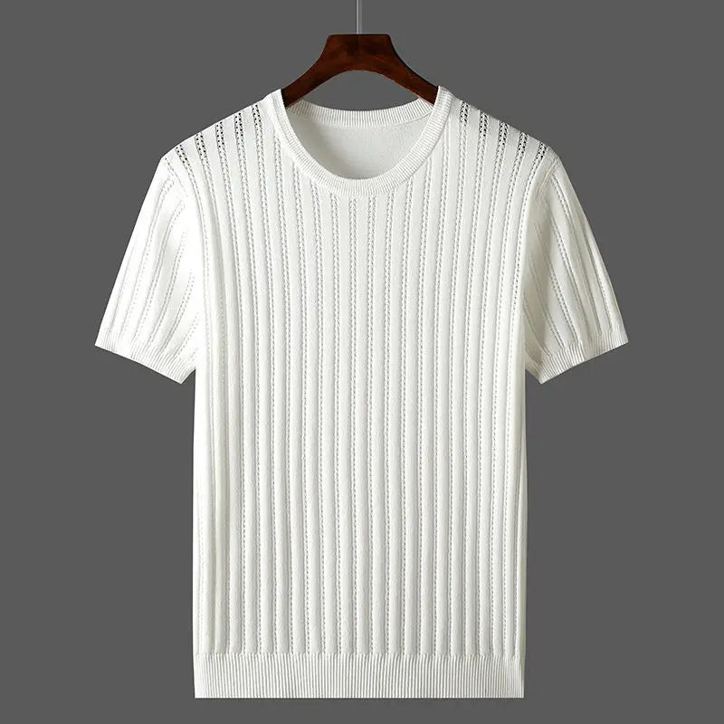 Sullivan | Ribbed Crewneck Cashmere T-Shirt for Men