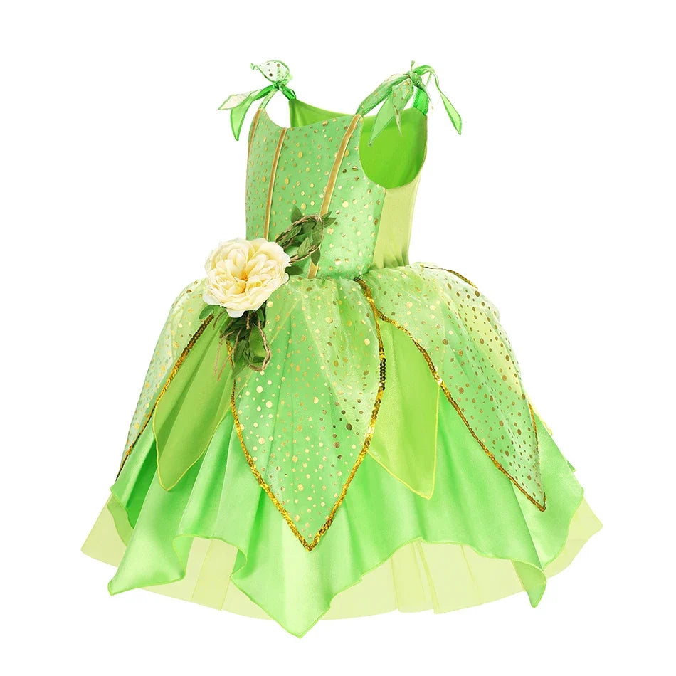 Sleeveless Cartoon Applique Dress with Round Neckline and Mid Calf Length