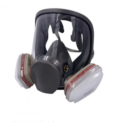Full Face Respirator Mask with Anti-Fog Lens and Replaceable Filter Cartridges