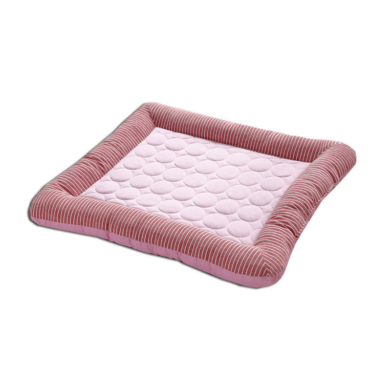 Pet Cooling Mat with Breathable Ice Silk Surface and Edge Stitching for Dogs and Cats