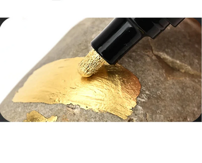 Metallic Paint Pen Set with Reflective Mirror Finish and Multiple Tip Sizes, Silver Gold