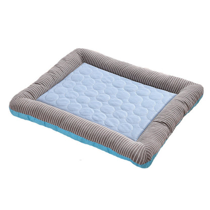 Pet Cooling Mat with Breathable Ice Silk Surface and Edge Stitching for Dogs and Cats