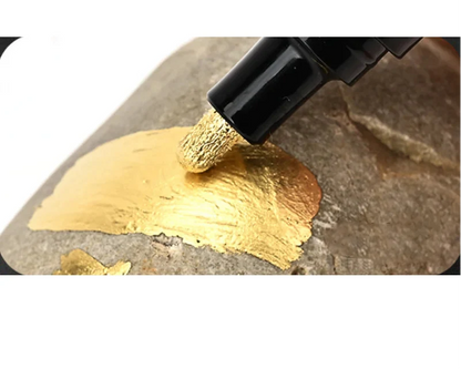 Metallic Paint Pen Set with Reflective Mirror Finish and Multiple Tip Sizes, Silver Gold