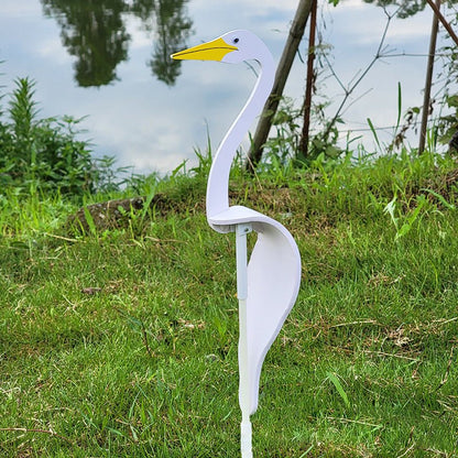 Spinning Bird Ornament with Stainless Steel Body and Swivel Hook for Gardens