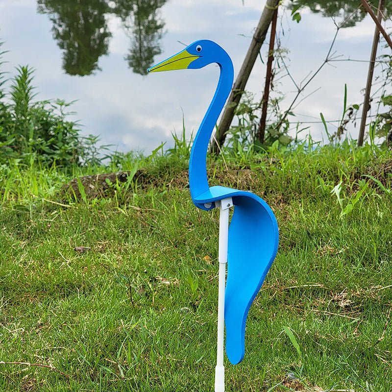 Spinning Bird Ornament with Stainless Steel Body and Swivel Hook for Gardens