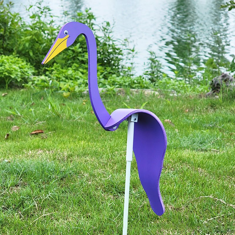 Spinning Bird Ornament with Stainless Steel Body and Swivel Hook for Gardens