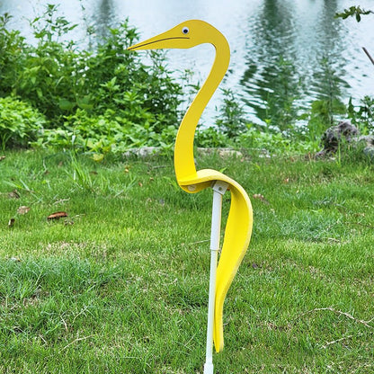 Spinning Bird Ornament with Stainless Steel Body and Swivel Hook for Gardens