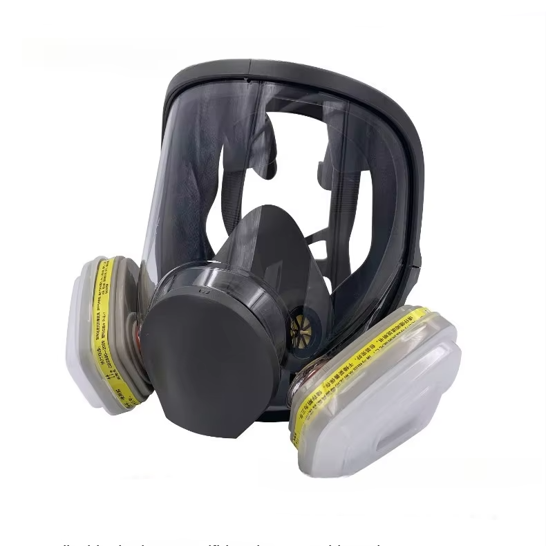 Full Face Respirator Mask with Anti-Fog Lens and Replaceable Filter Cartridges