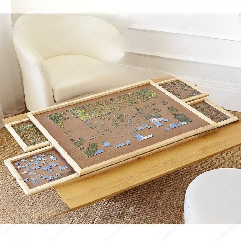 Puzzle Sorting Table with Drawer Storage for Large Puzzles