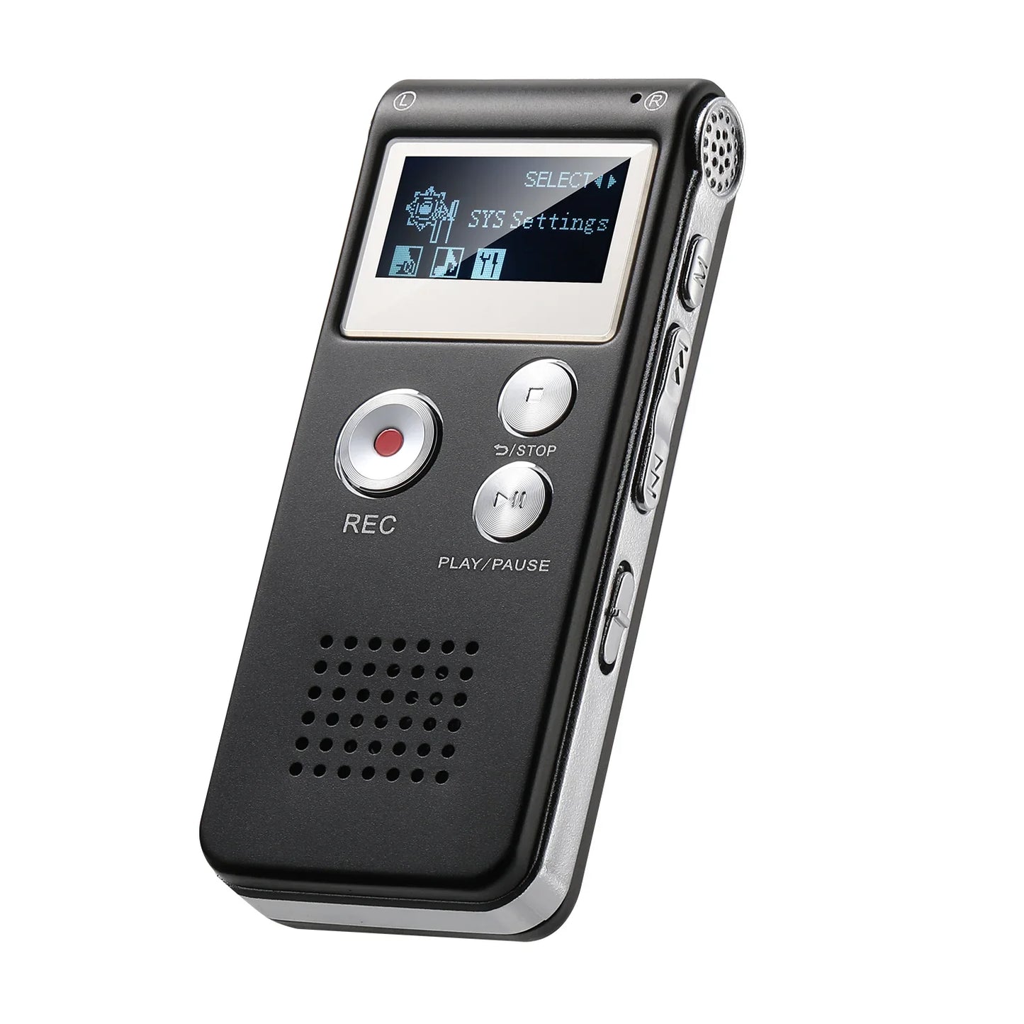 Portable Audio Recorder with WAV Playback and Compact Design