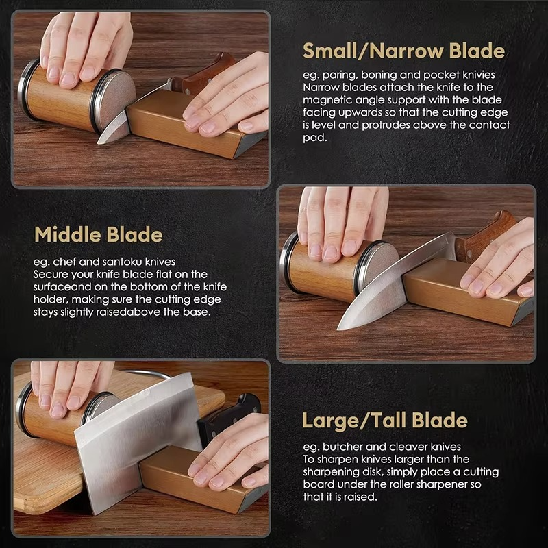 Magnetic Knife Sharpener with Adjustable Angle Guide