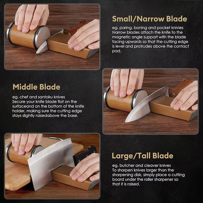 Magnetic Knife Sharpener with Adjustable Angle Guide