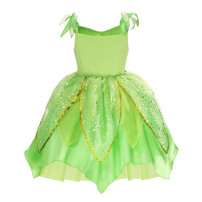 Sleeveless Cartoon Applique Dress with Round Neckline and Mid Calf Length