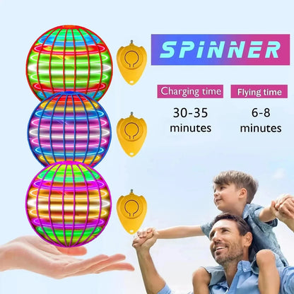 Hand-Controlled Flying Spinner with 360° Gyroscope and Multicolor LED Lights