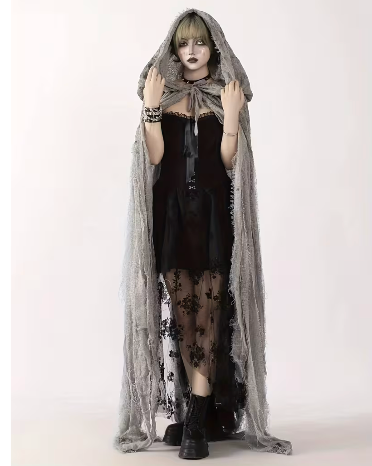 Hooded Witch Reaper Cloak with Full Coverage for Halloween