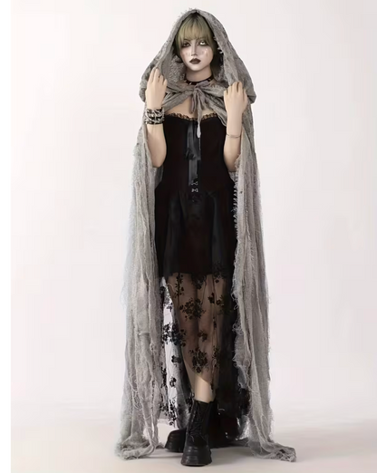 Hooded Witch Reaper Cloak with Full Coverage for Halloween
