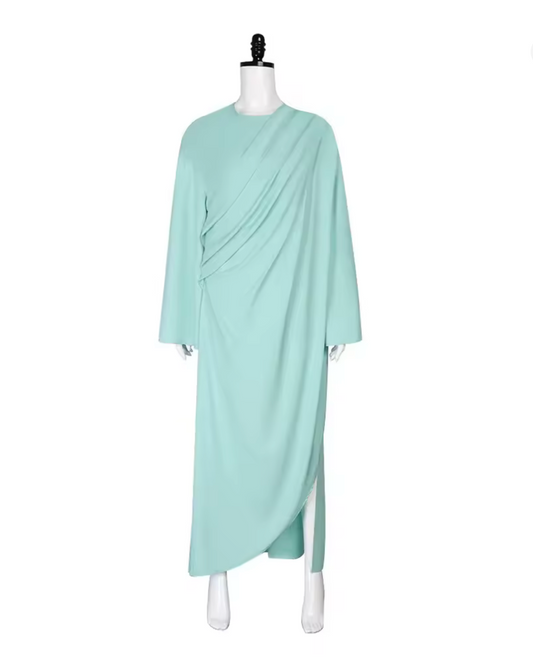 Green Robe and Torch Headband Statue Costume Set for Halloween