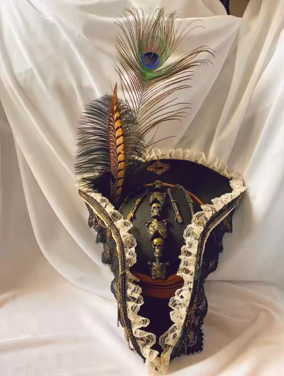 Knit Skull Triangle Hat for Pirate Costumes and Halloween Events