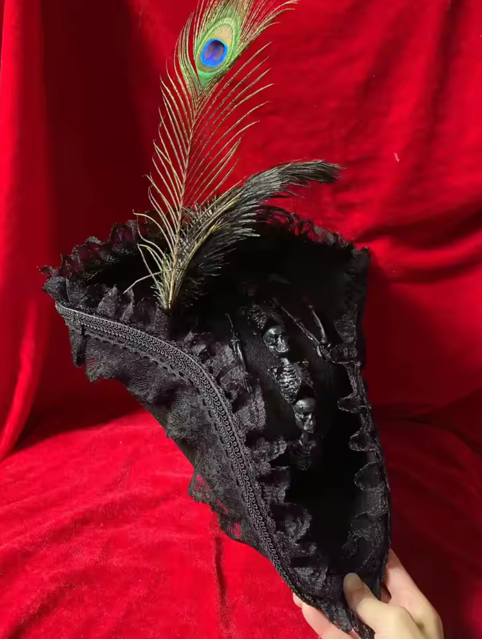 Knit Skull Triangle Hat for Pirate Costumes and Halloween Events
