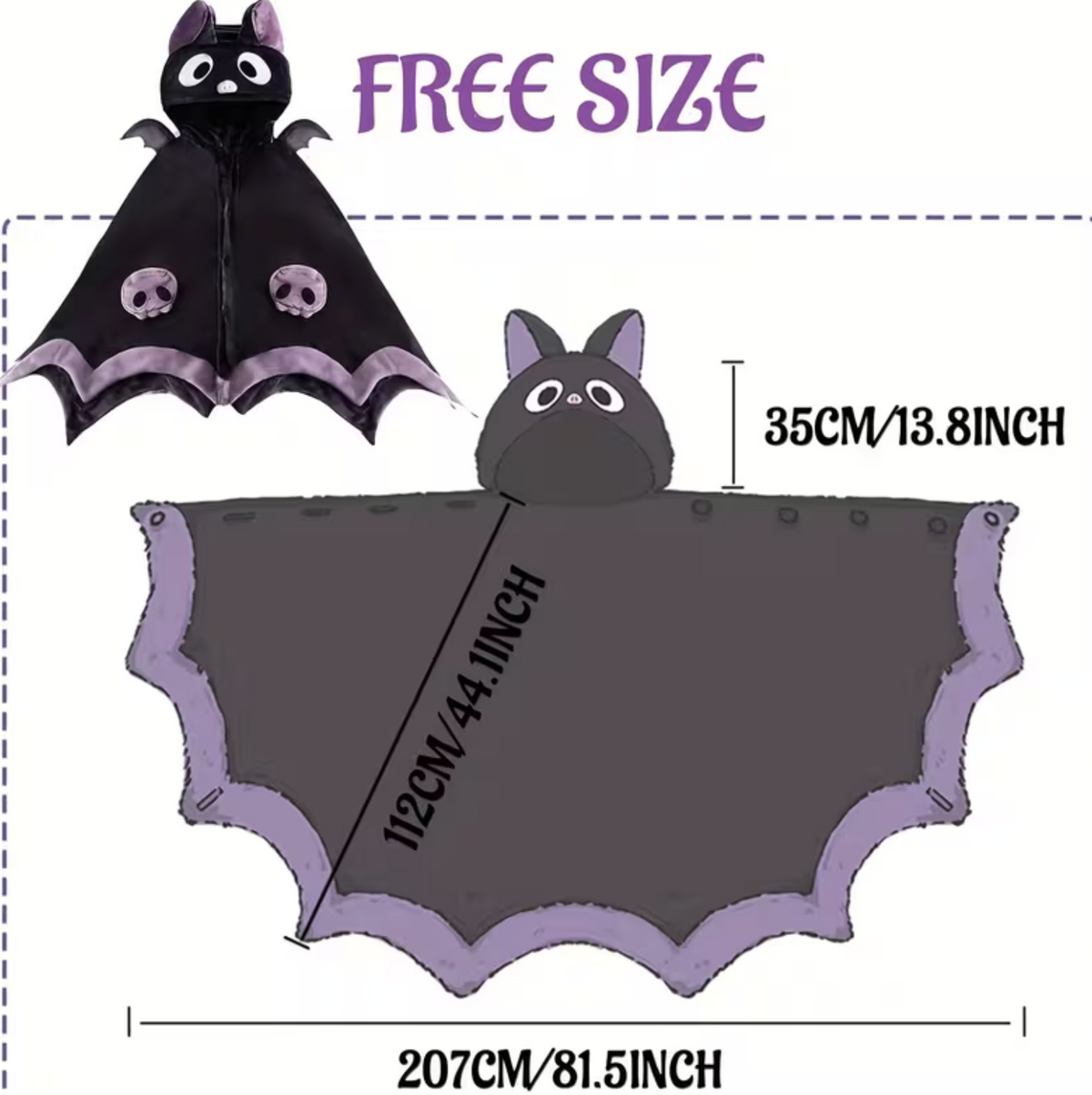Bat Wing Wearable Hoodie with Plush Fur for Cozy Nights