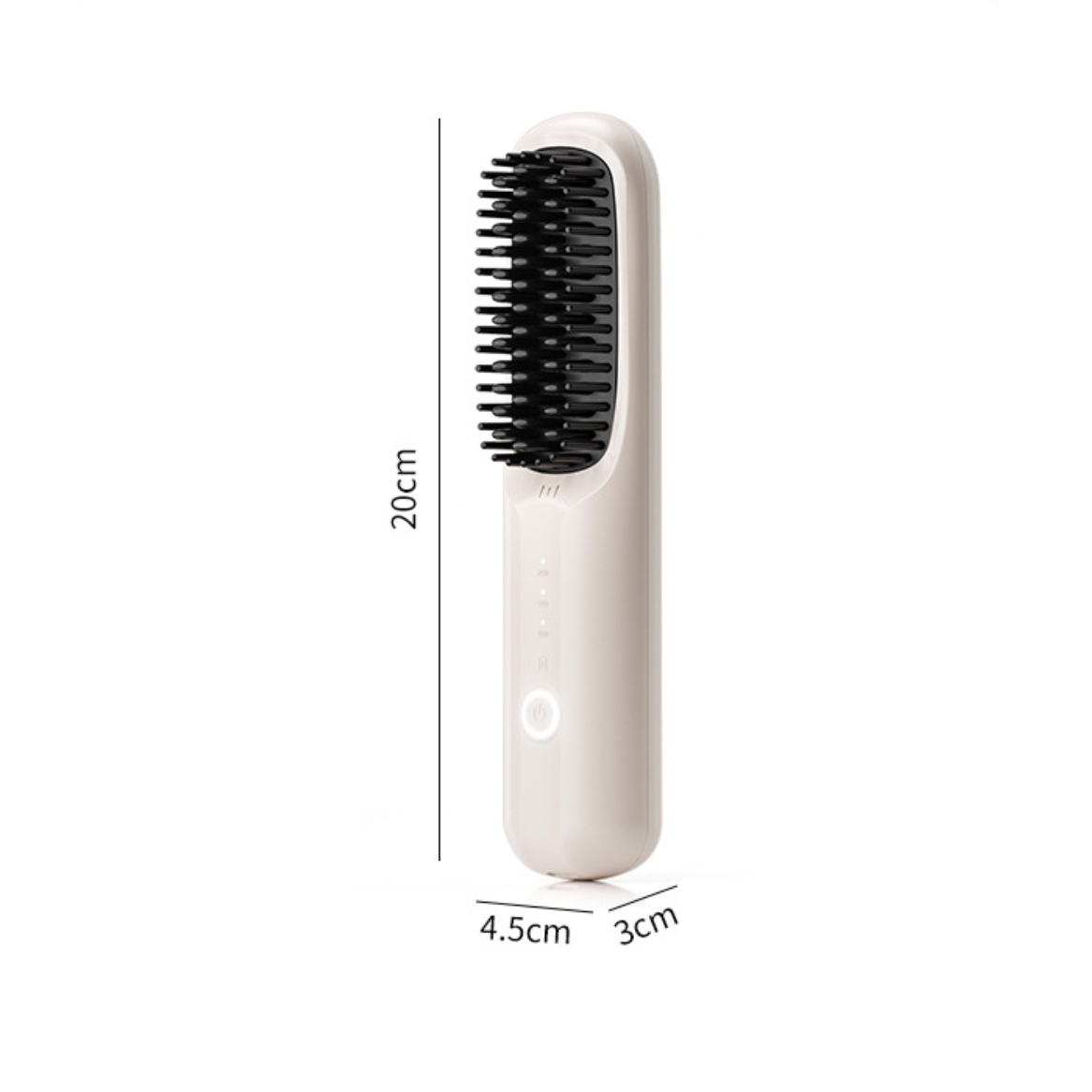 Rechargeable Hair Straightening Brush with Ionic Frizz Control and Ceramic Teeth, 30-Minute Runtime