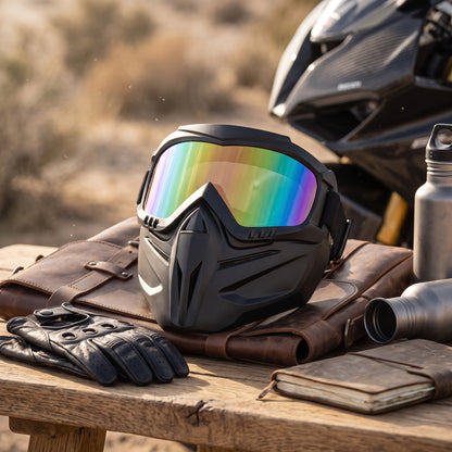 Full Face Goggle Mask with Detachable Eye Protection and Side Ventilation