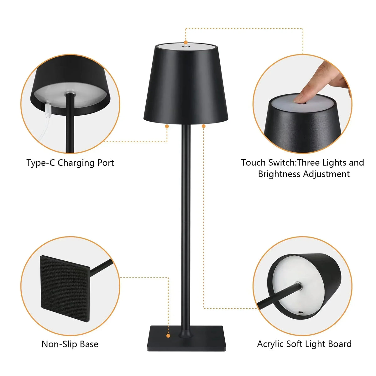 LED Desk Lamp with Flexible Neck and 3 Color Modes, Touch Control