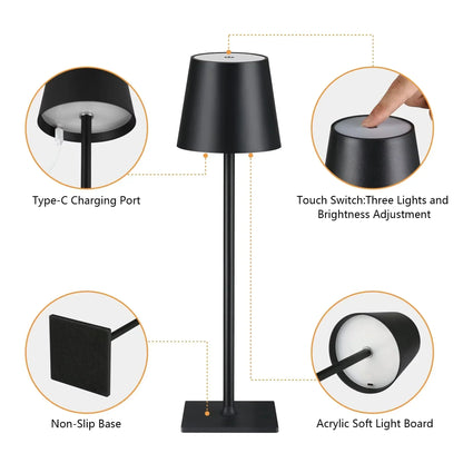 LED Desk Lamp with Flexible Neck and 3 Color Modes, Touch Control