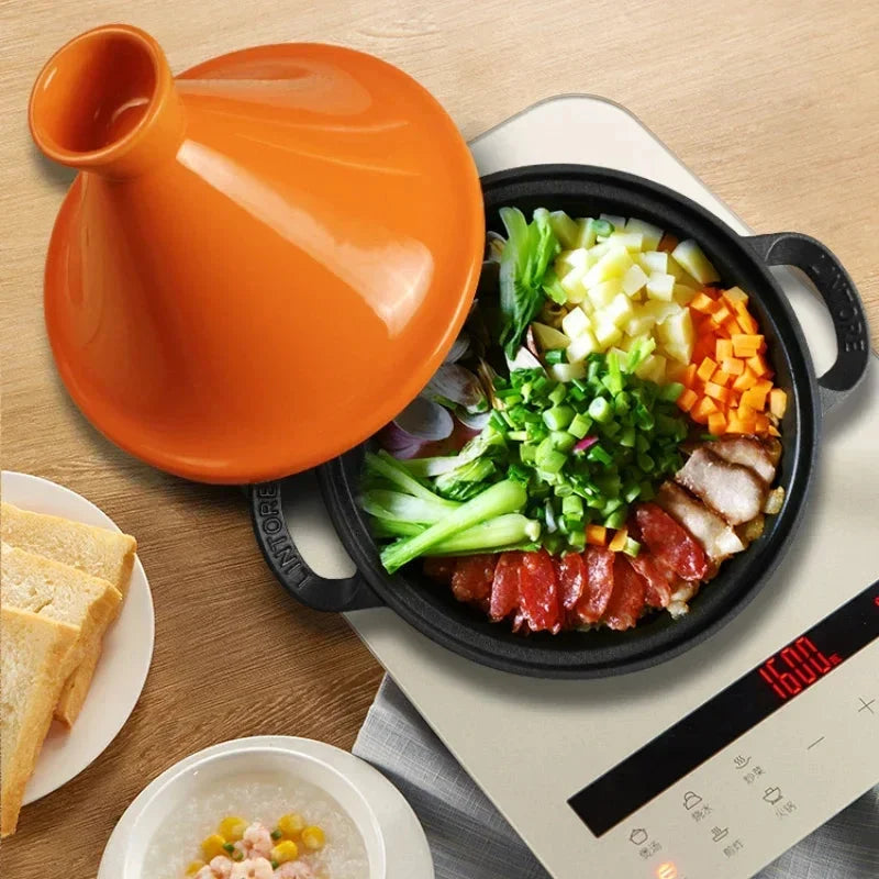 Tajine aus Gusseisen mit Keramikdeckel, 26 cm -    Zorenza
