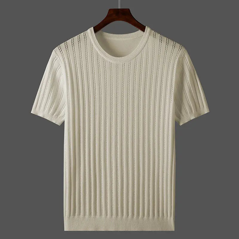 Sullivan | Ribbed Crewneck Cashmere T-Shirt for Men