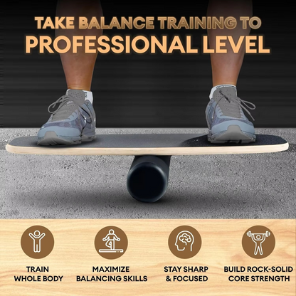 2 in 1 Surf Style Balance Board Set with Roller, Balance Ball, and Nine Difficulty Levels